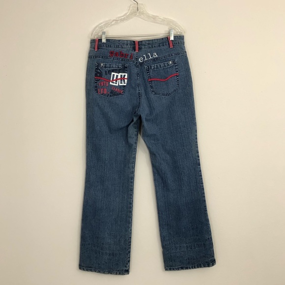 Gabriella Ltd UK 1973 Size 16 Embroidered Jeans Mid Wash Denim Streetwear Iconic - Picture 3 of 7